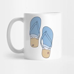 Beach Bum Ocean Waves Flip Flop Illustration Mug